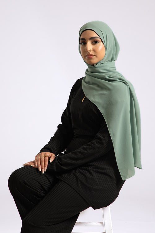 Soft Chiffon Hijab - Mint Green
