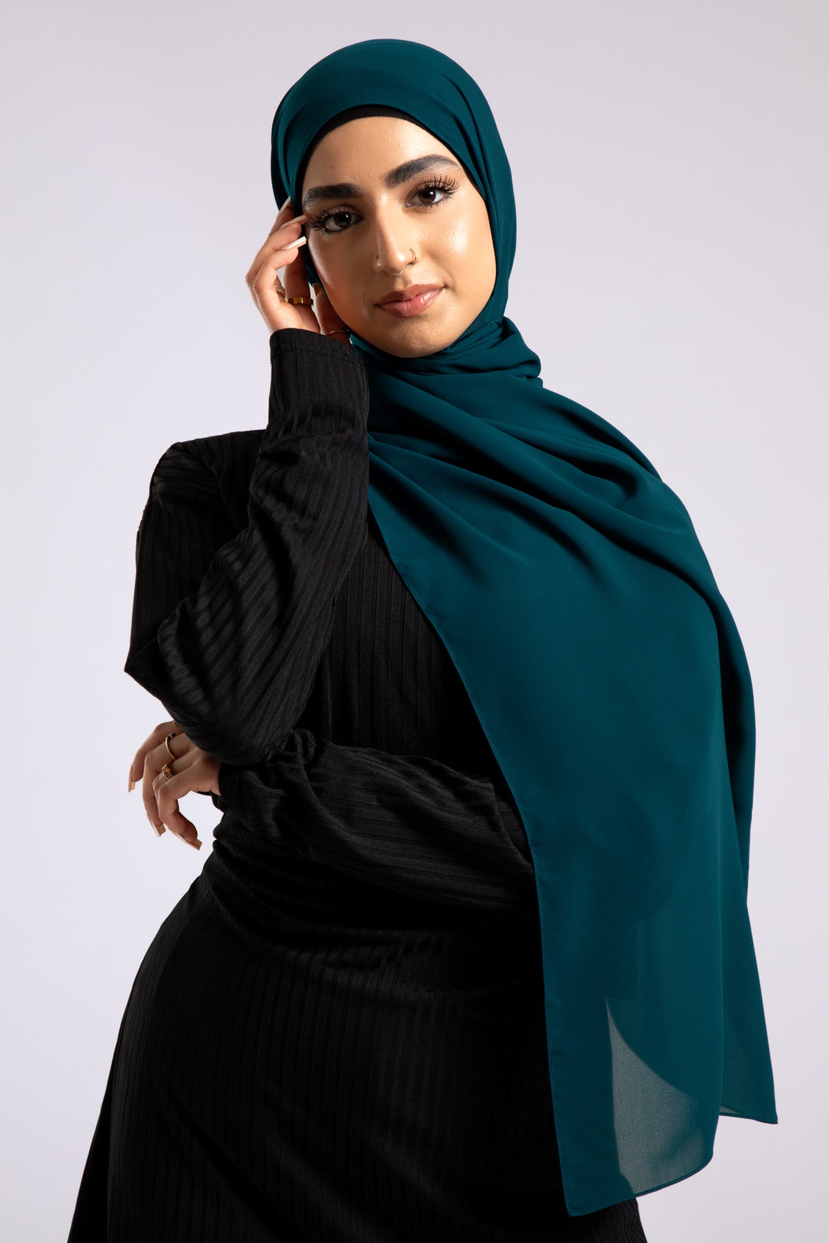 Turquoise Soft Chiffon Hijab
