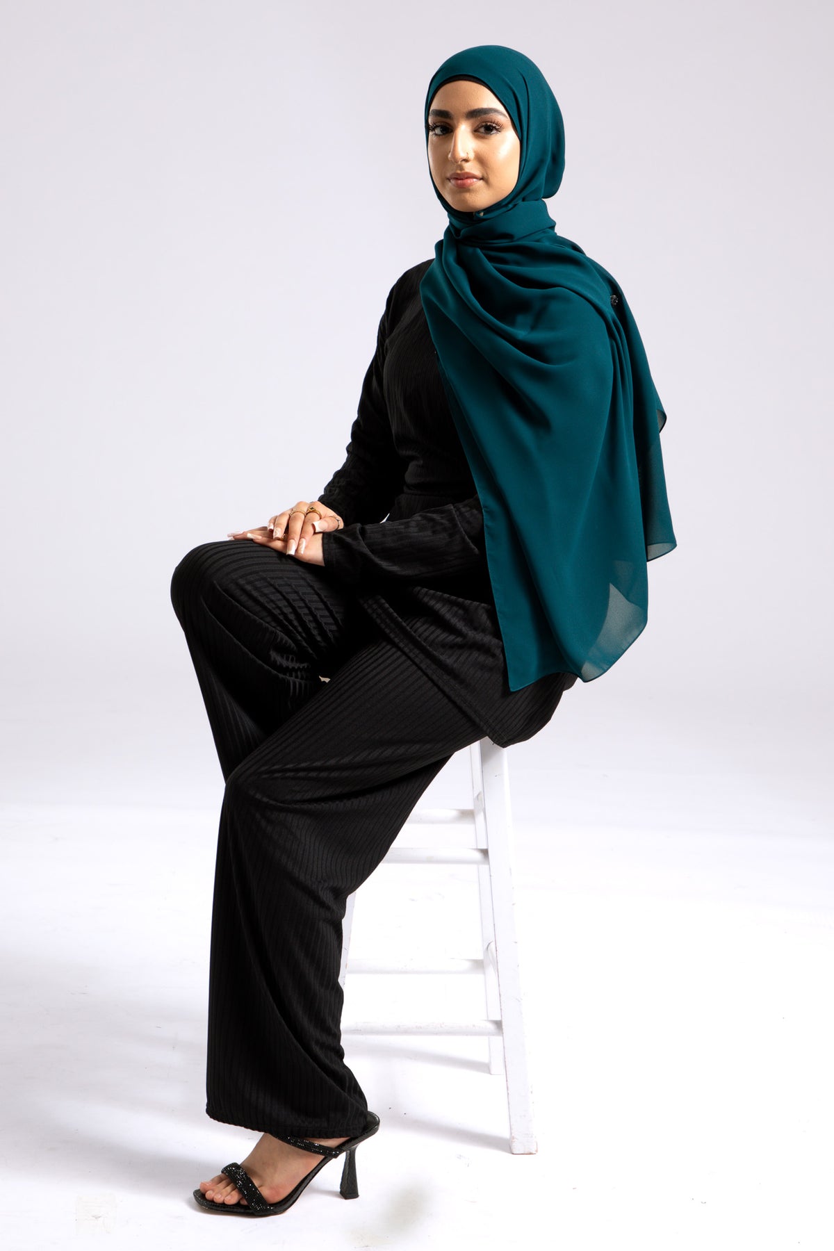 Turquoise Soft Chiffon Hijab