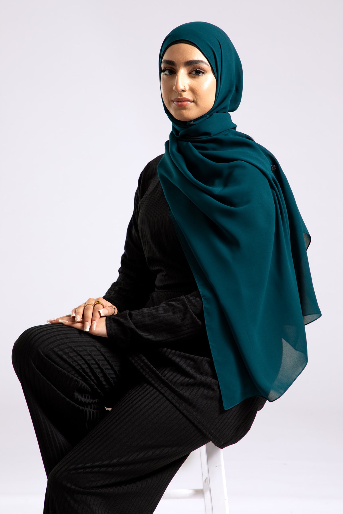 Turquoise Soft Chiffon Hijab