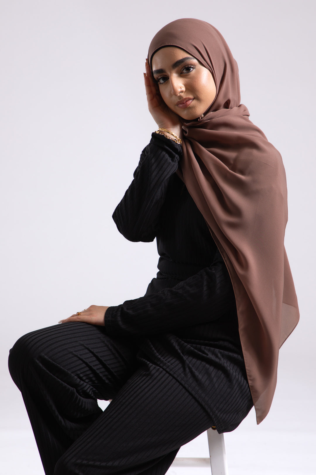 Brown Soft Chiffon Hijab