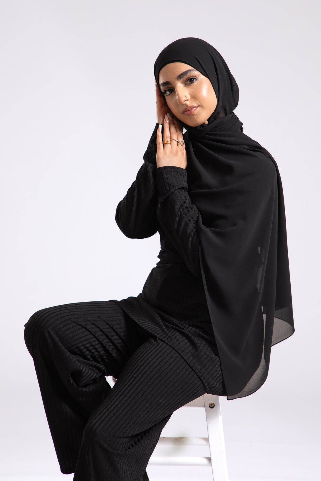 Black Soft Chiffon Hijab