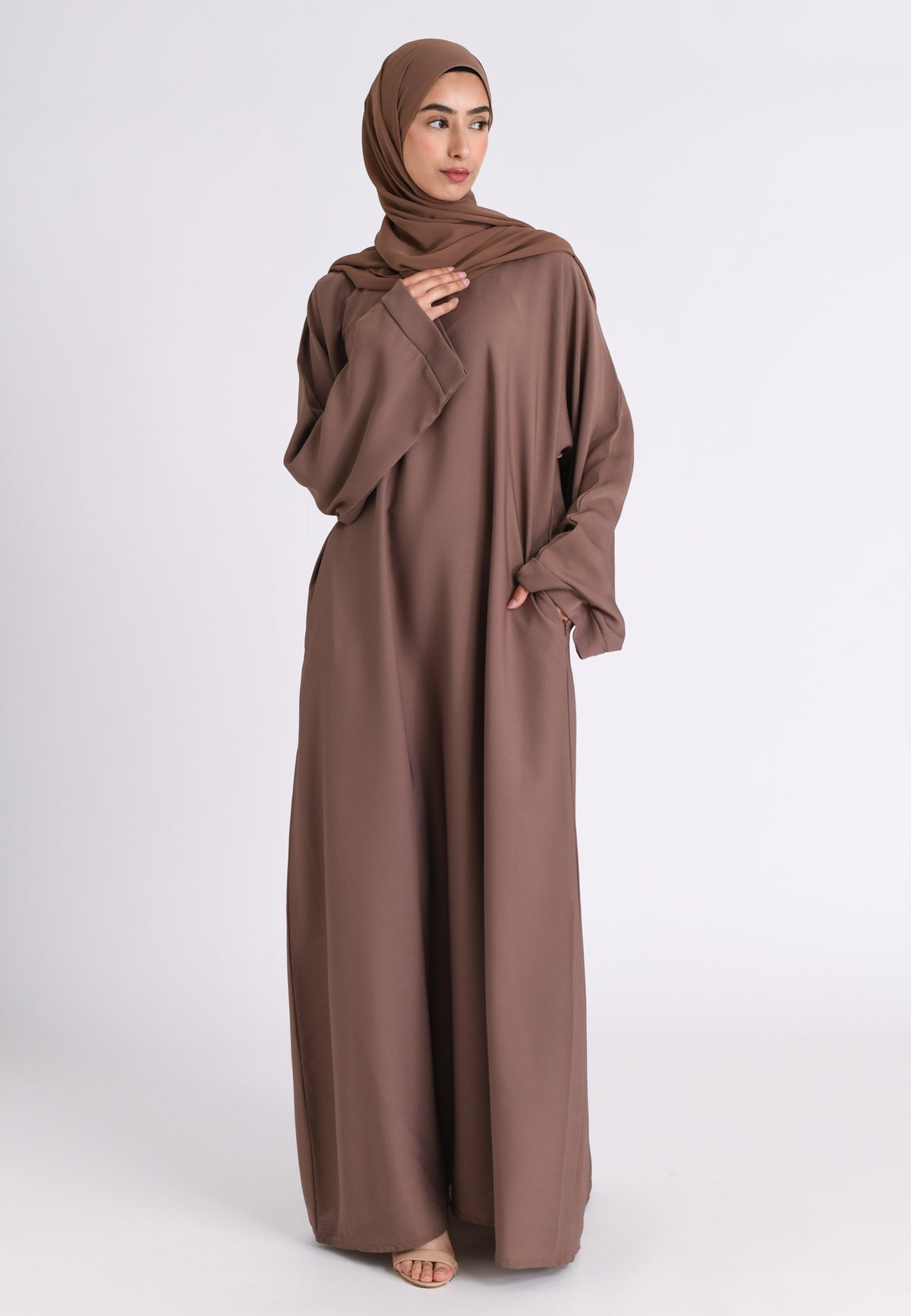 Dusty Mink Abaya with Pockets