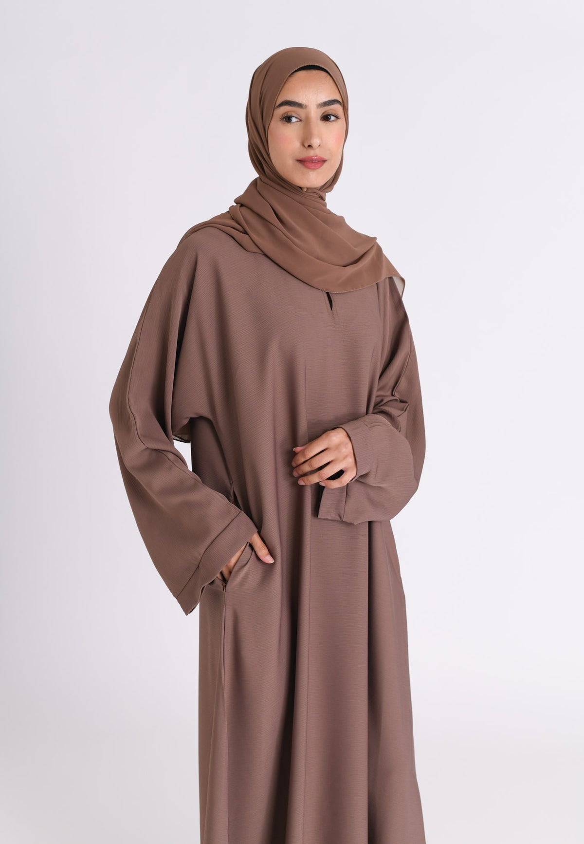 Dusty Mink Abaya with Pockets