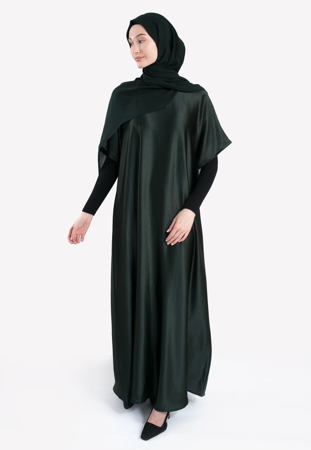 Emerald Crepe Satin Inner Dress