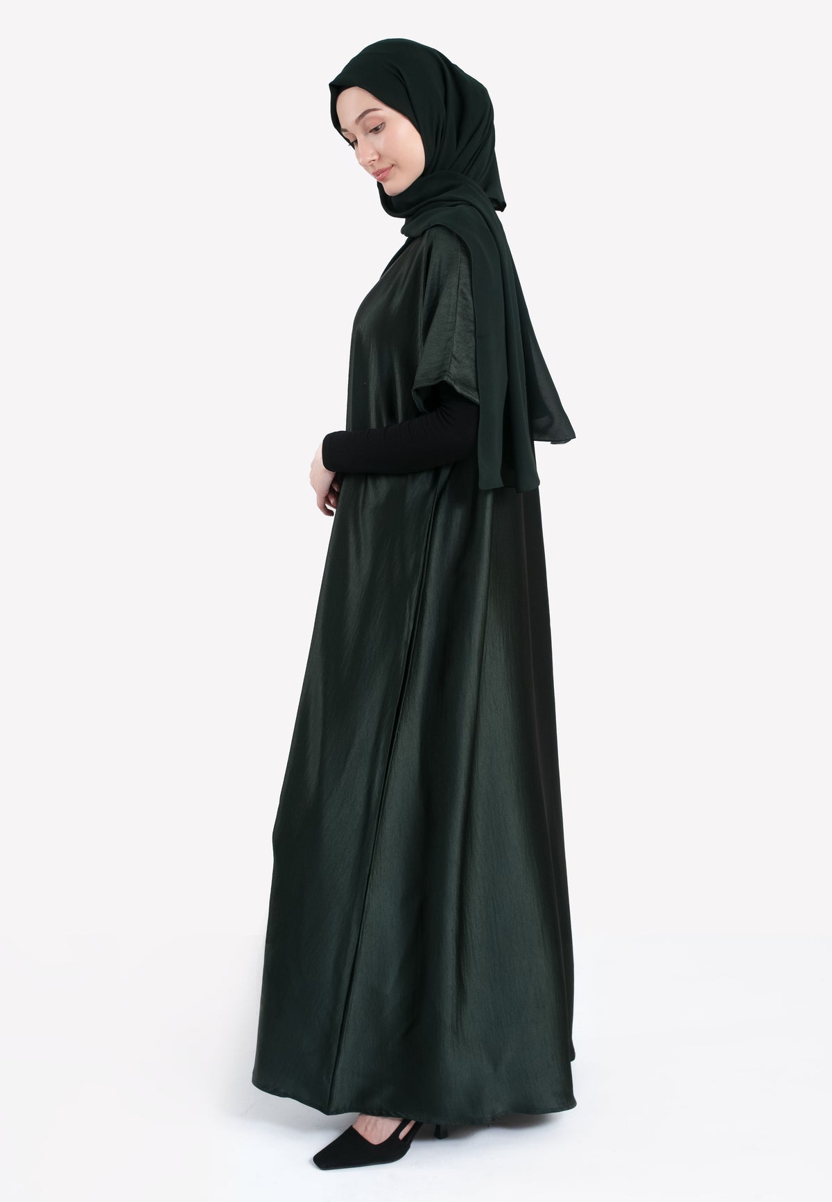 Emerald Crepe Satin Inner Dress