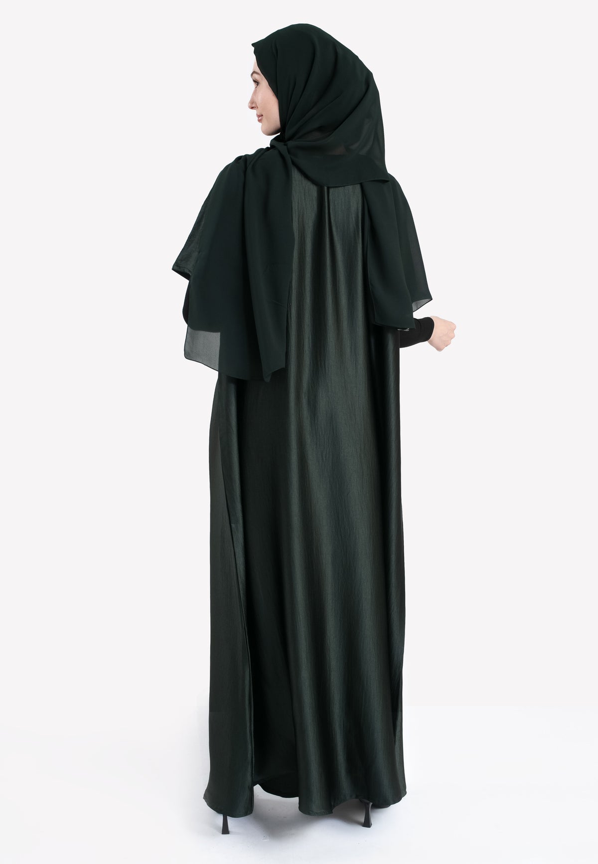 Emerald Crepe Satin Inner Dress