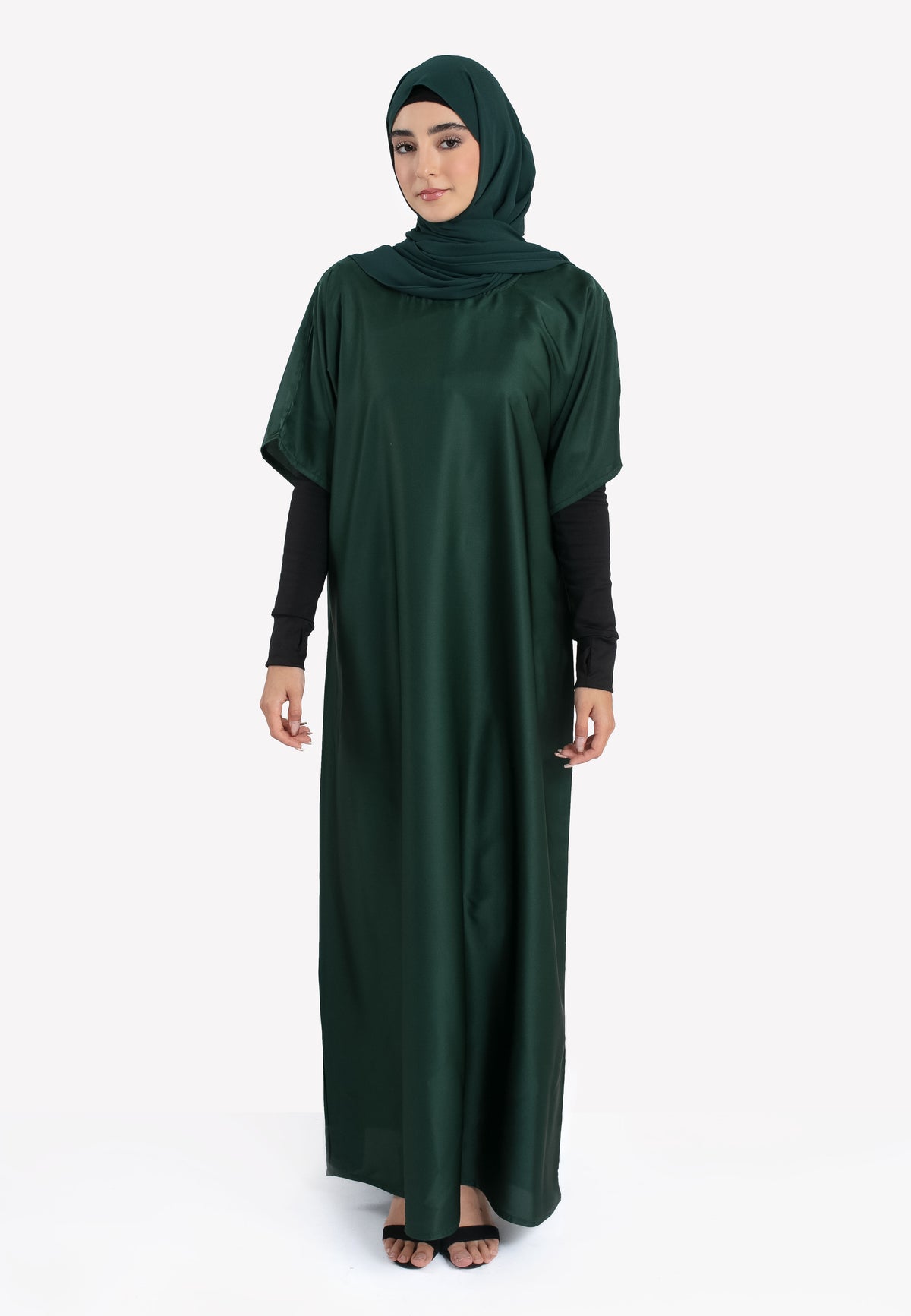 Emerald Satin Inner Dress - Front