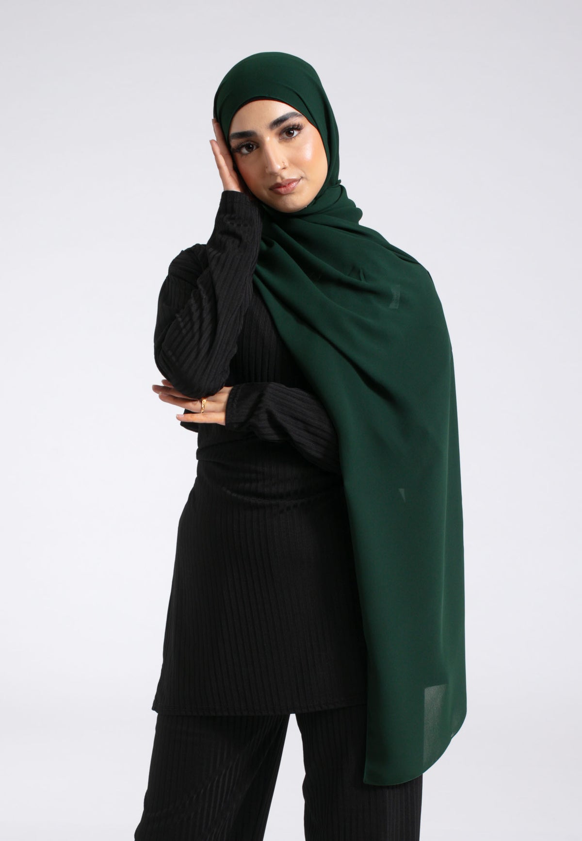 Emerald Green Soft Chiffon Hijab