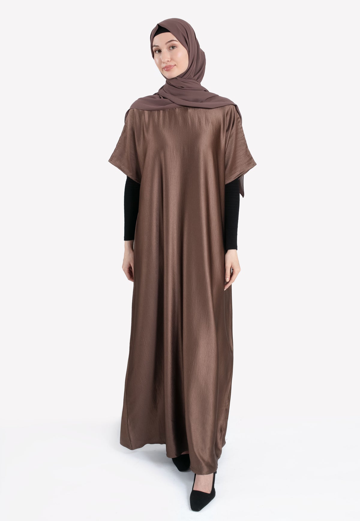 Espresso Crepe Satin Inner Dress