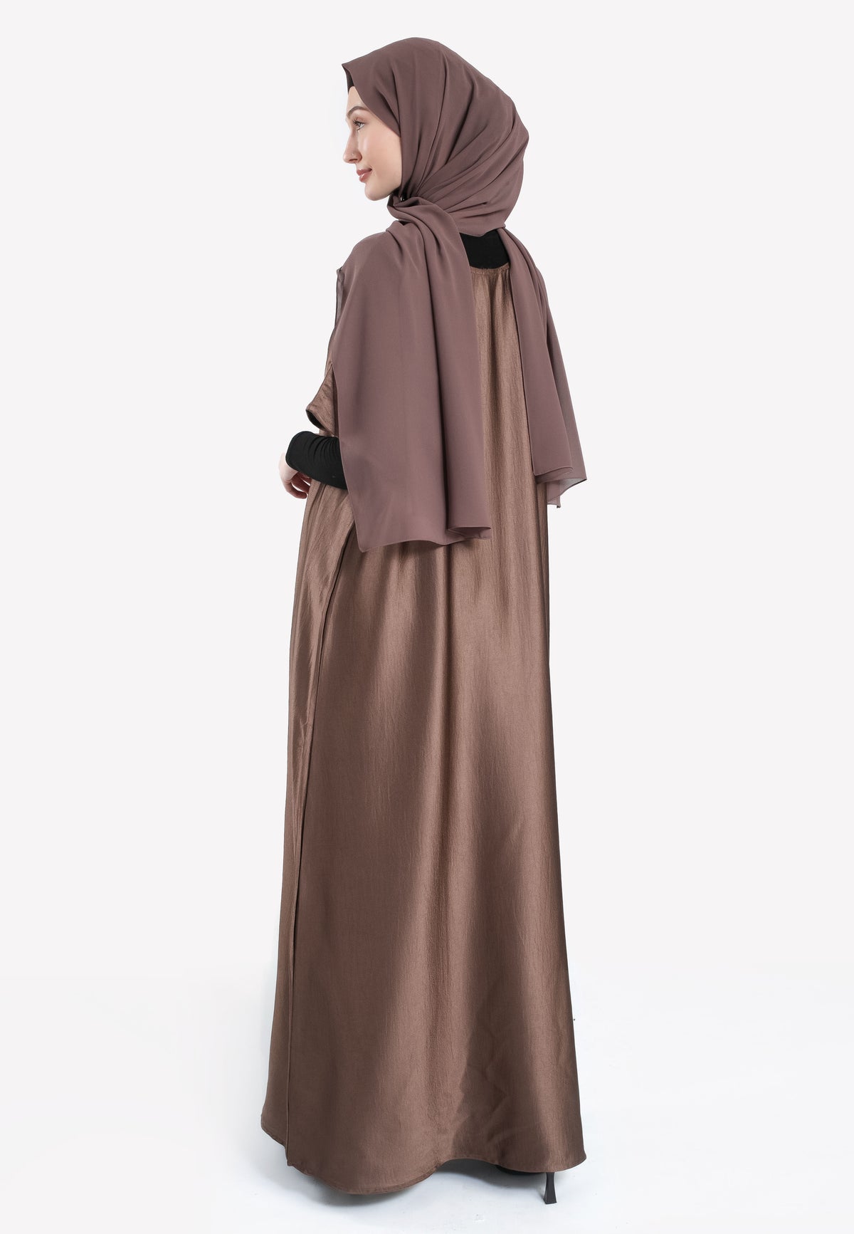 Espresso Crepe Satin Inner Dress