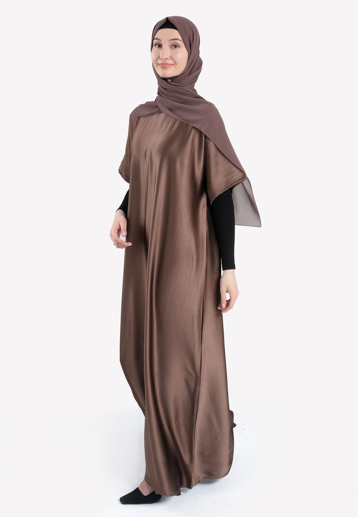 Espresso Crepe Satin Inner Dress