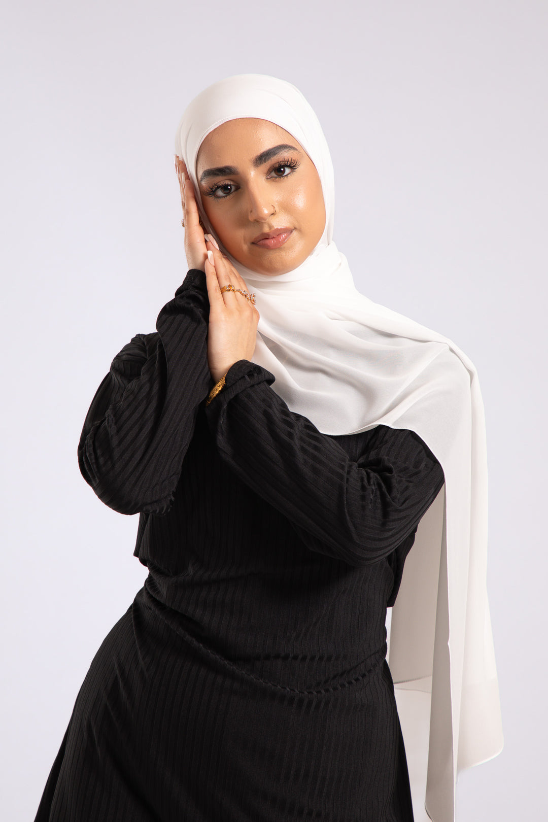 White Crepe Chiffon Hijab