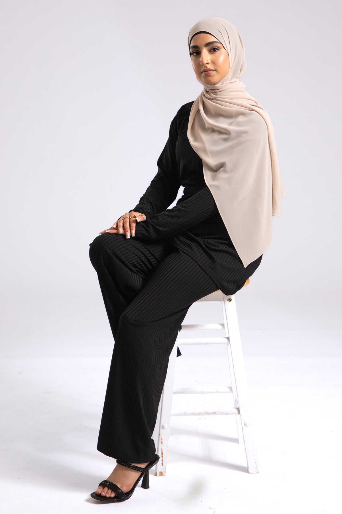 Sand Beige Crepe Chiffon Hijab