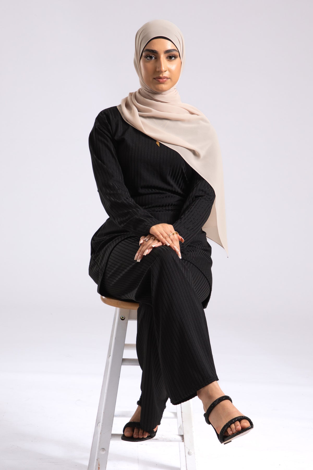 Sand Beige Crepe Chiffon Hijab