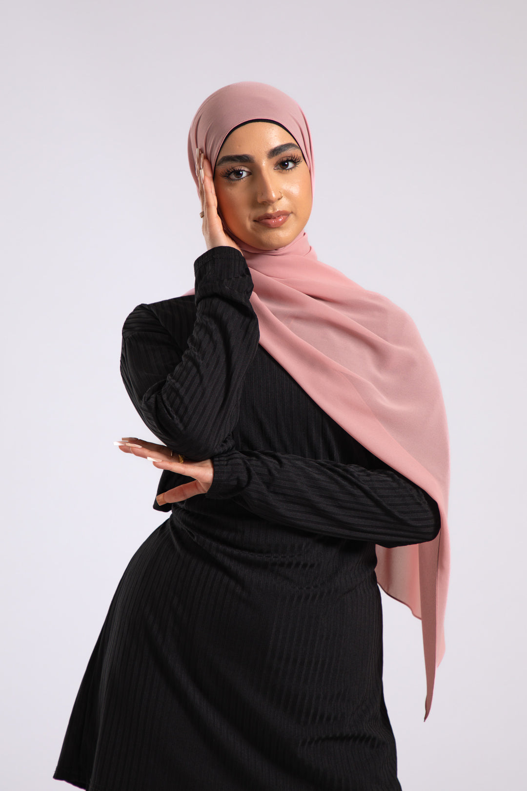  Watermelon Blush Crepe Chiffon Hijab