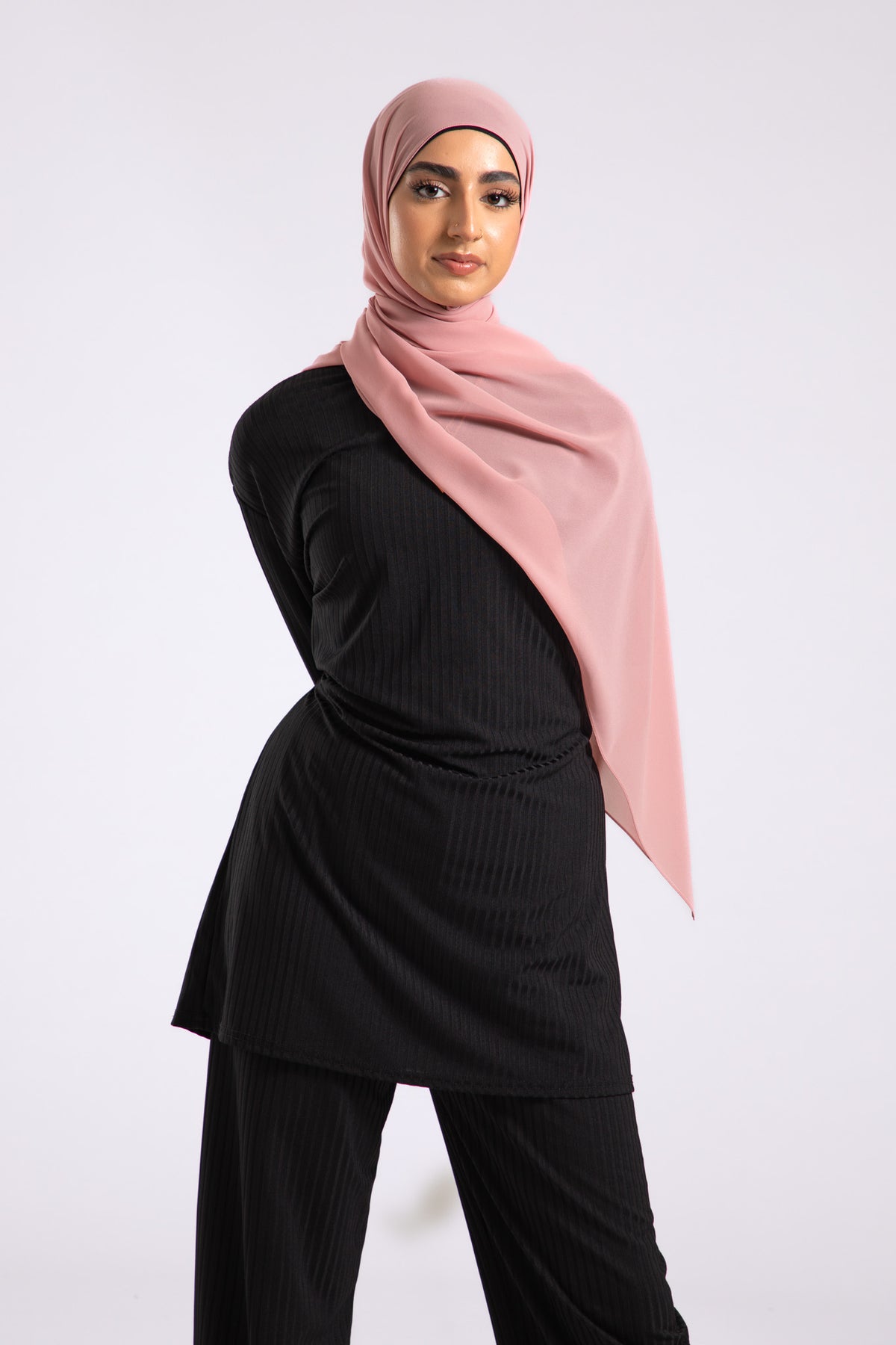  Watermelon Blush Crepe Chiffon Hijab