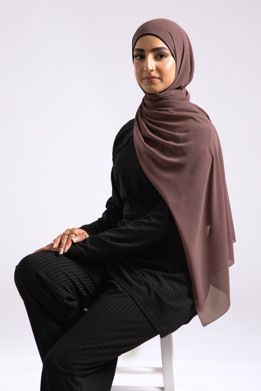 Mocha Crepe Chiffon Hijab