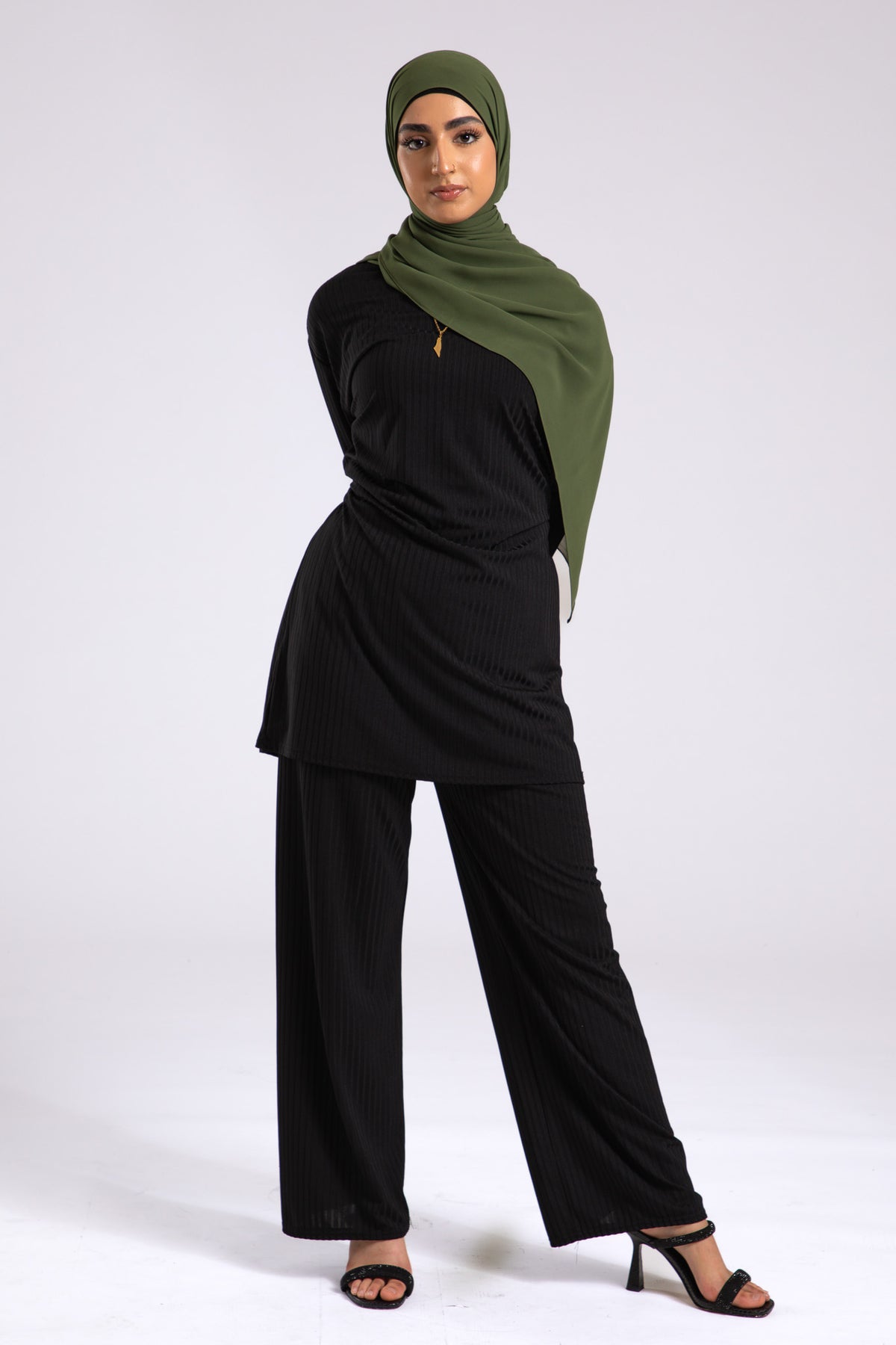 Olive Crepe Chiffon Hijab