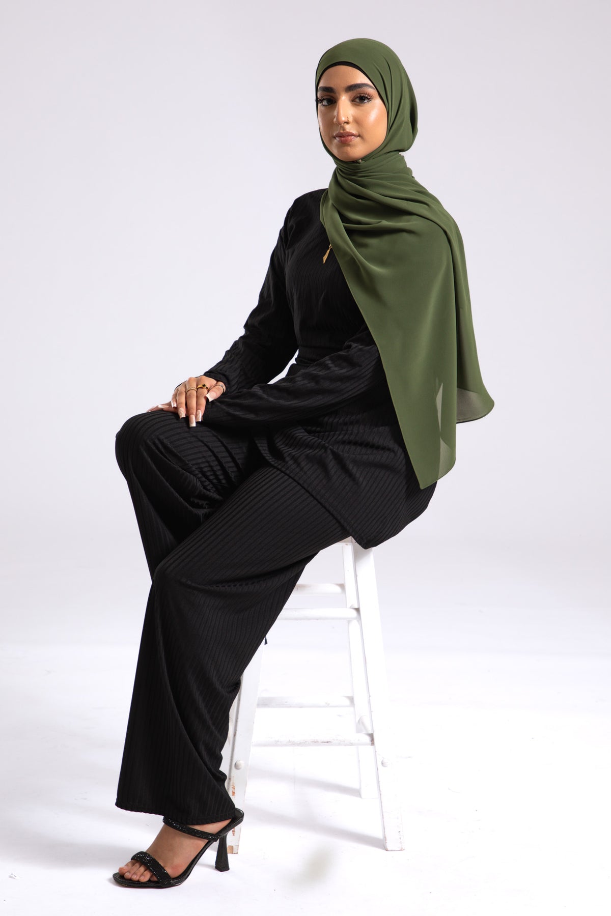 Olive Crepe Chiffon Hijab
