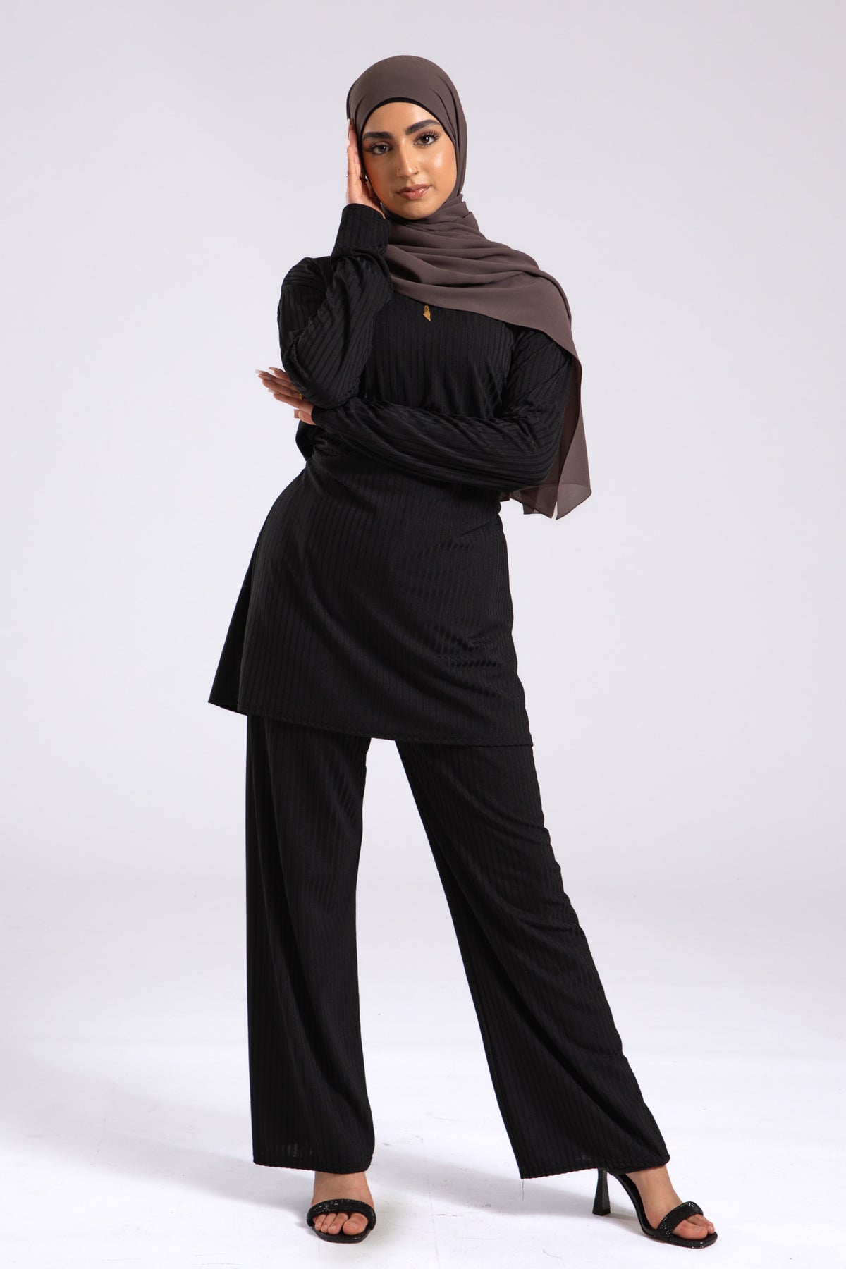 Graphite Crepe Chiffon Hijab