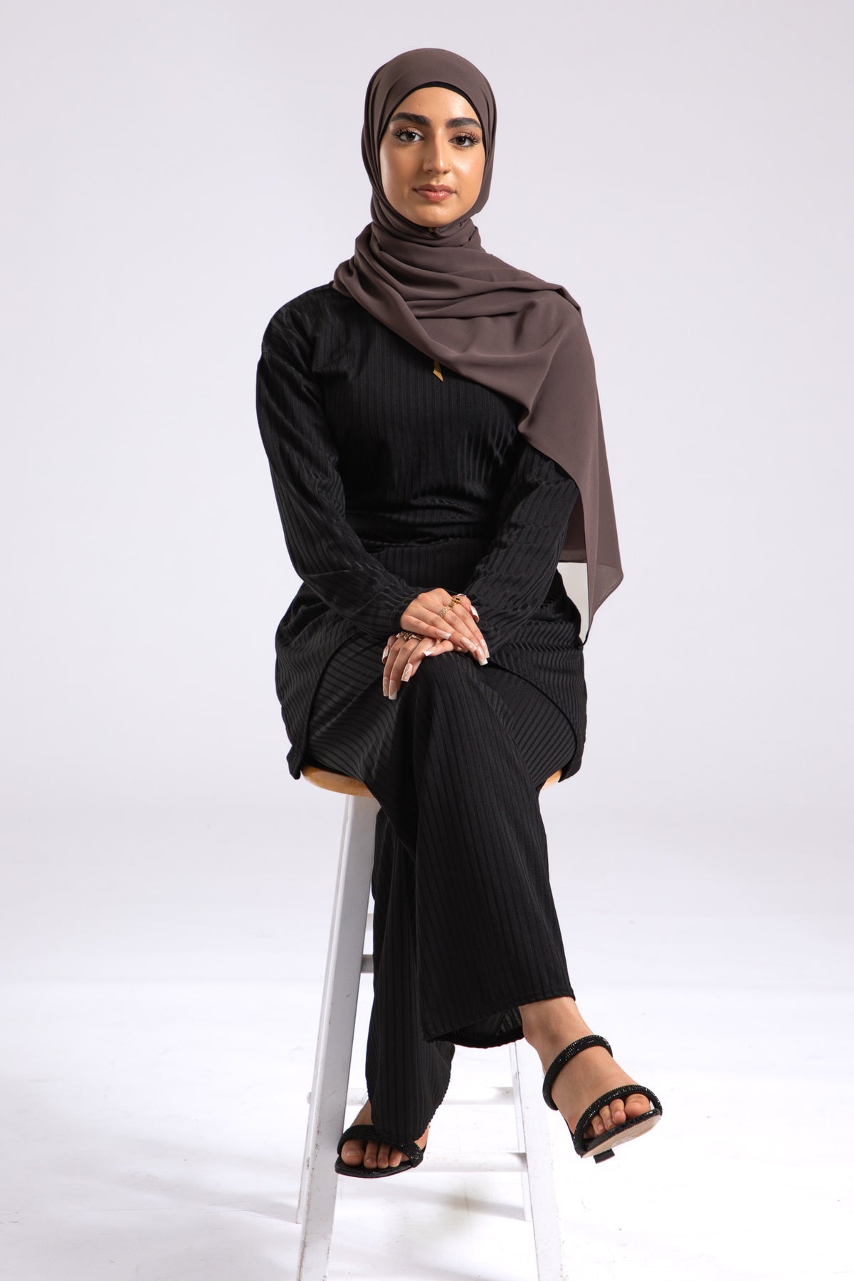 Graphite Crepe Chiffon Hijab