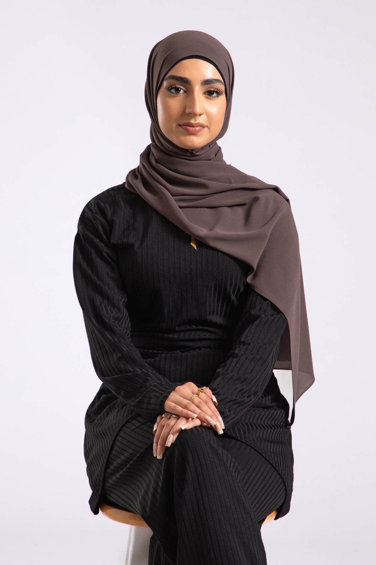Graphite Crepe Chiffon Hijab