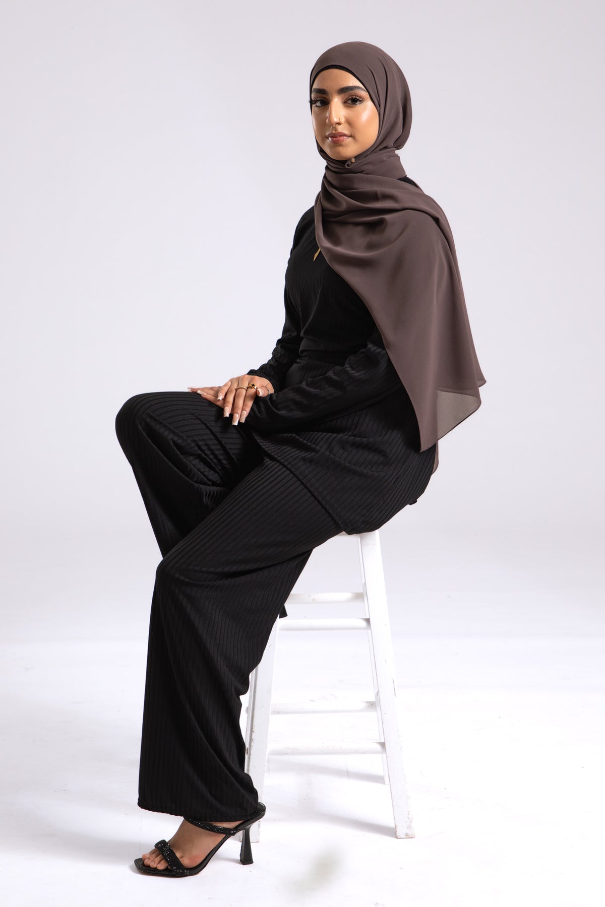 Graphite Crepe Chiffon Hijab