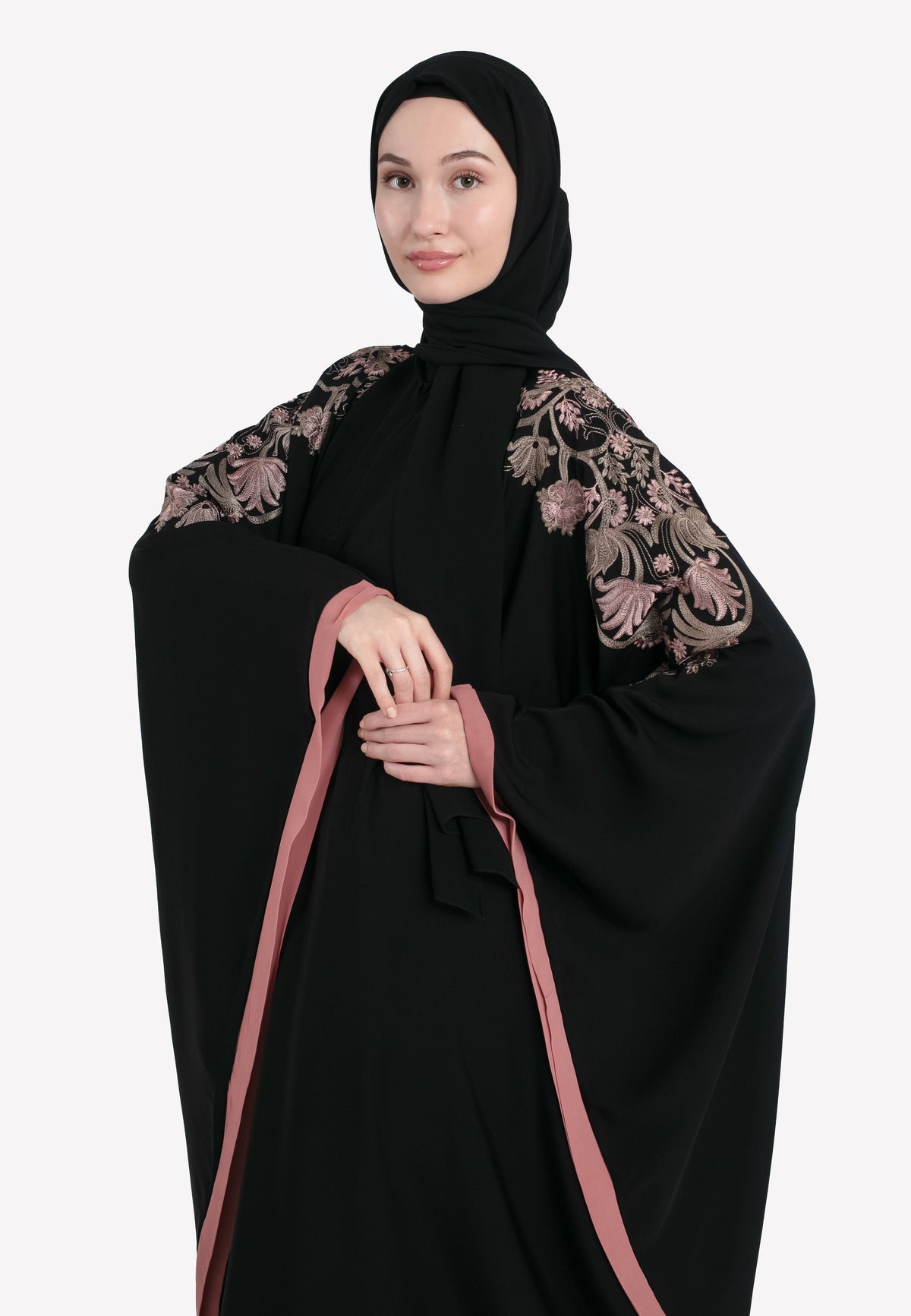 Luxury Floral Embroidered Batwing Farasha (Premium) Hayah Al-Muslimah