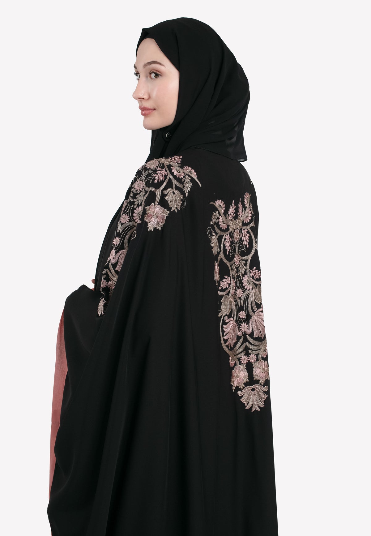Luxury Floral Embroidered Batwing Farasha (Premium) Hayah Al-Muslimah