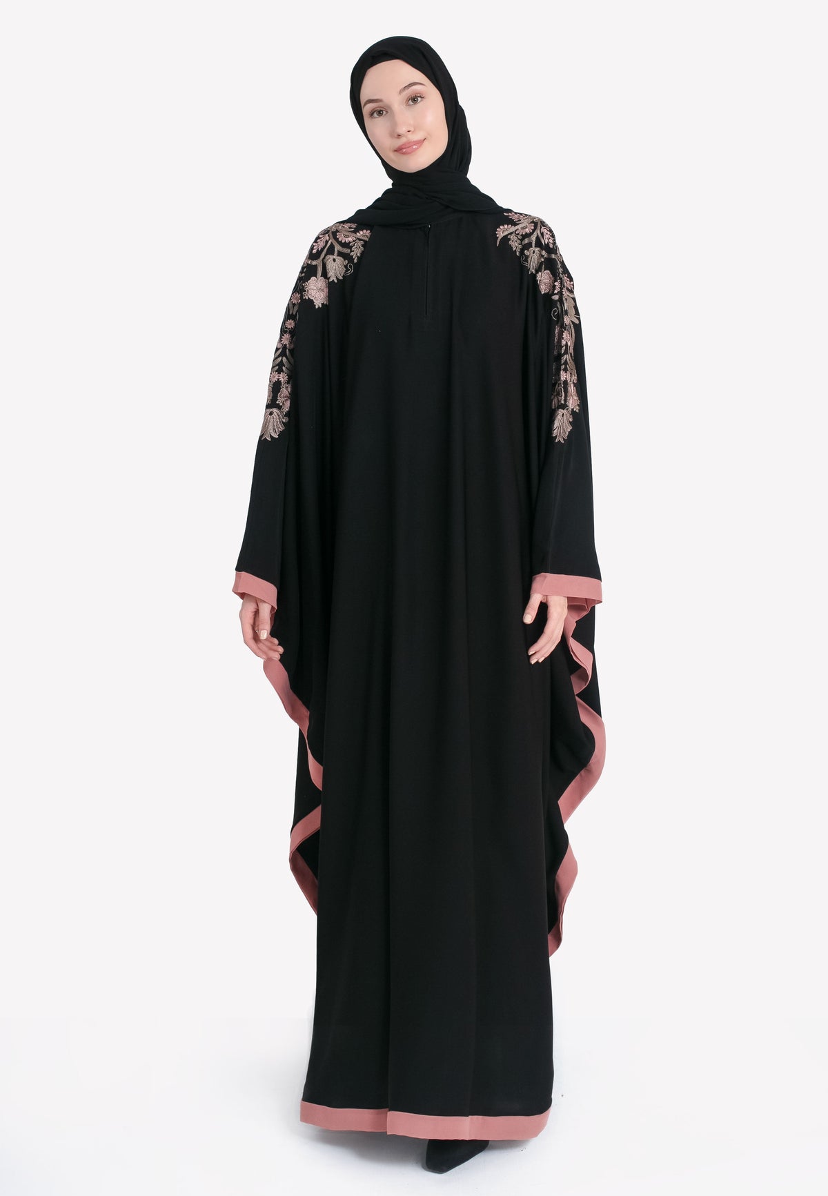 Luxury Floral Embroidered Batwing Farasha (Premium) Hayah Al-Muslimah