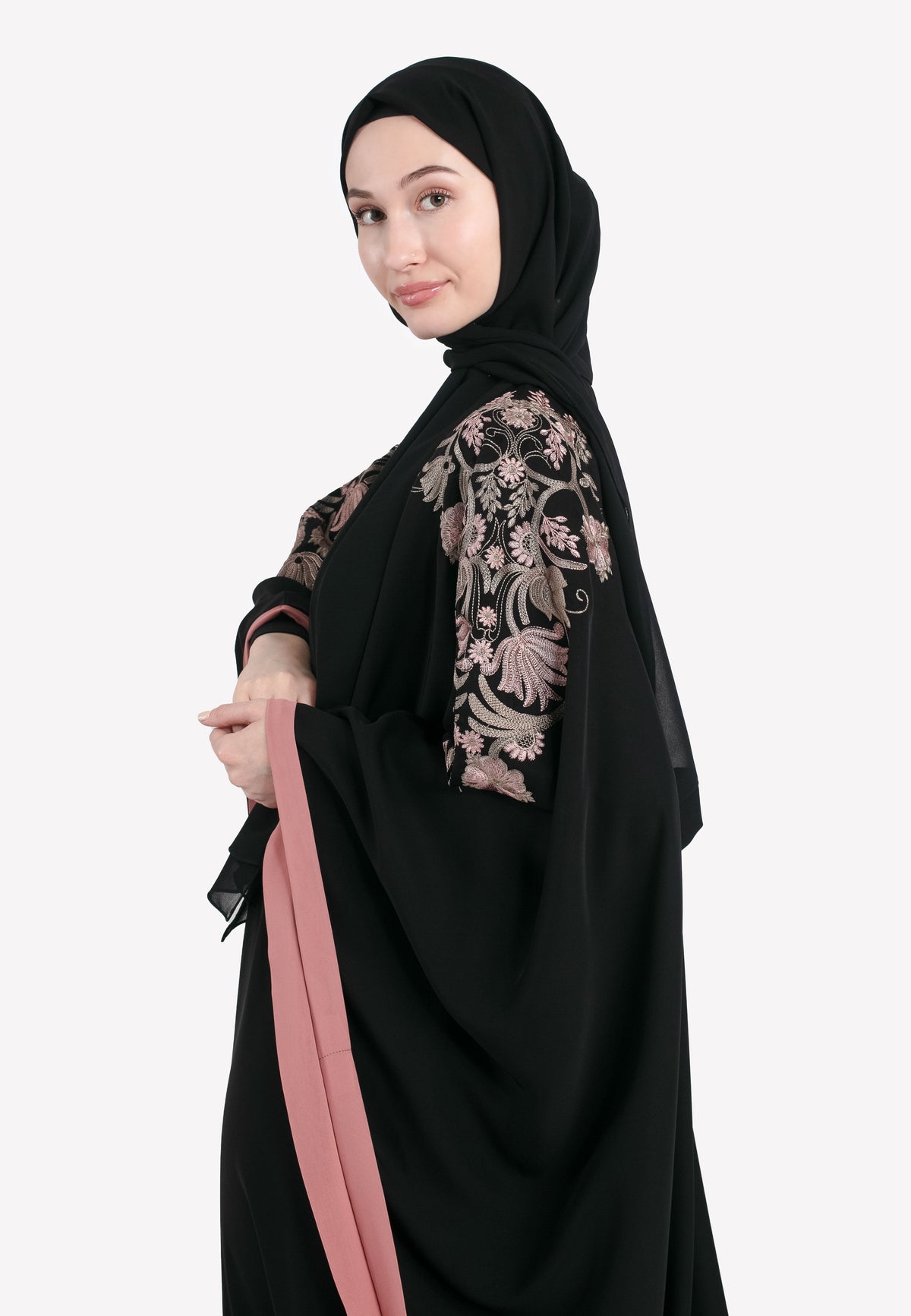 Luxury Floral Embroidered Batwing Farasha (Premium) Hayah Al-Muslimah