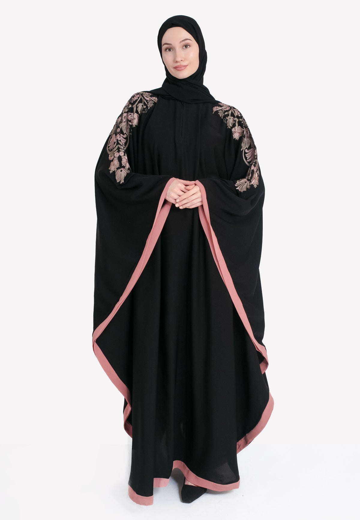 Luxury Floral Embroidered Batwing Farasha (Premium) Hayah Al-Muslimah