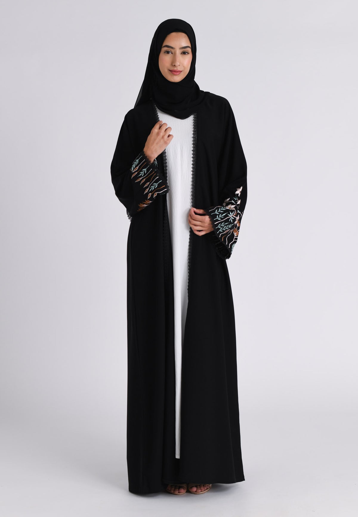 Floral Bloom Sleeves Kimono Abaya