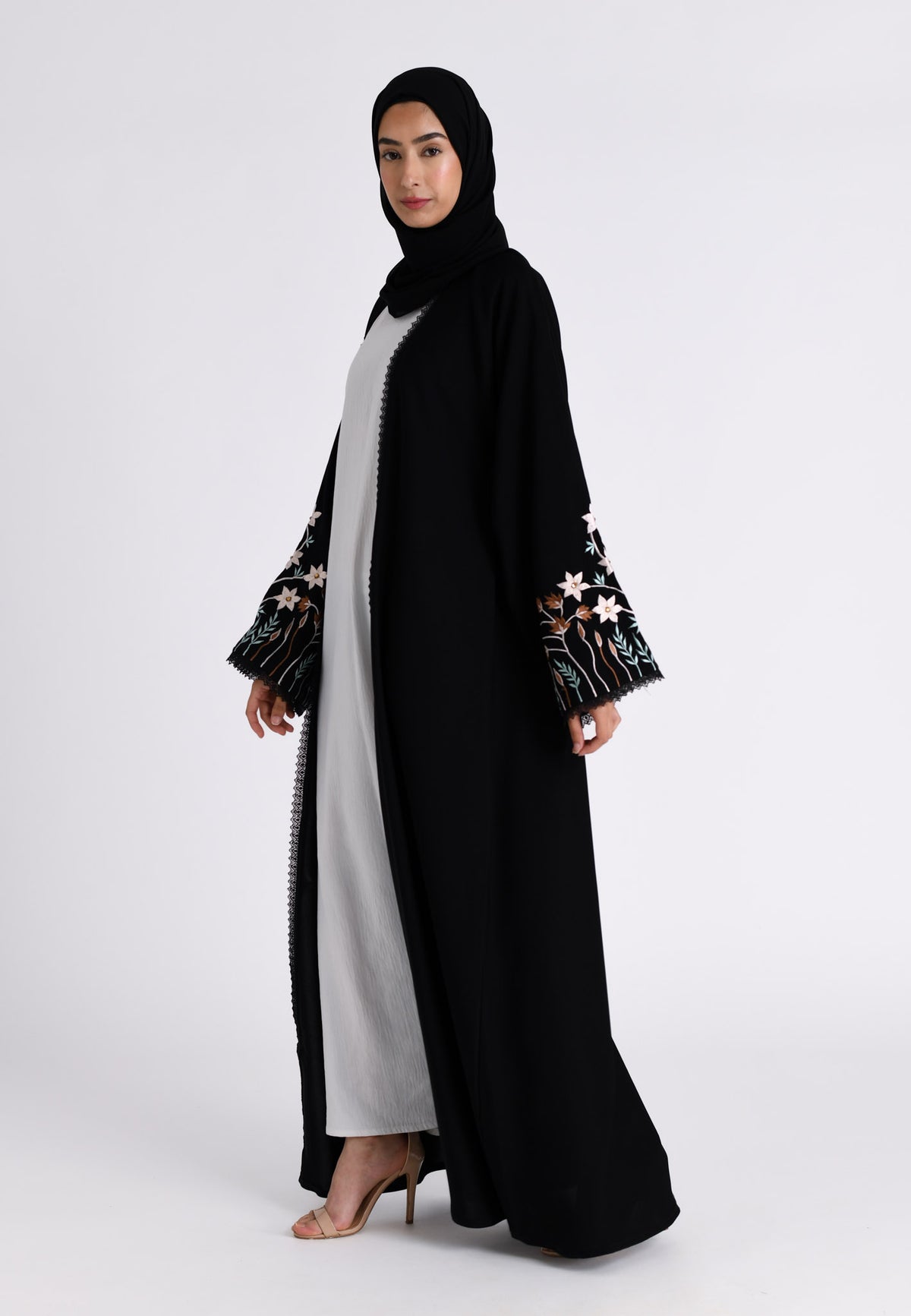 Floral Bloom Sleeves Kimono Abaya