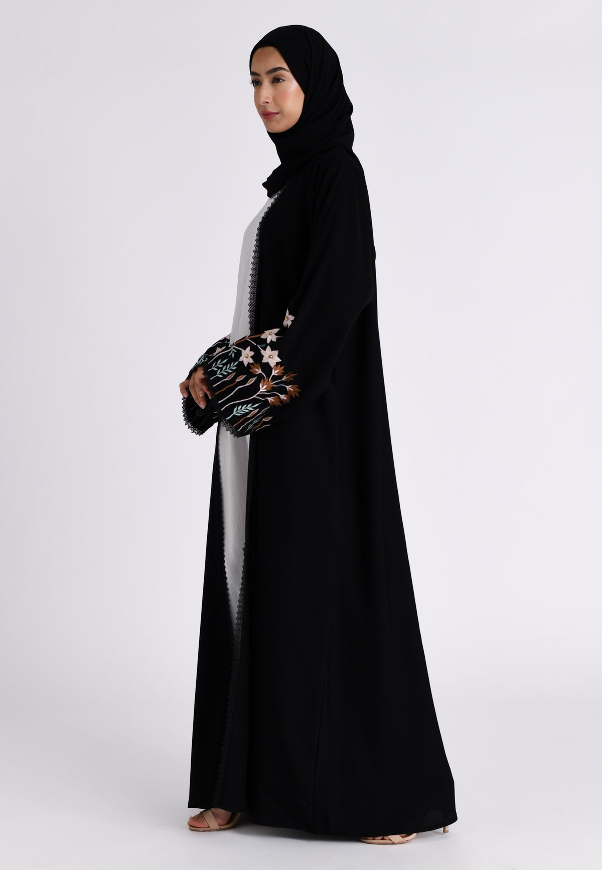 Floral Bloom Sleeves Kimono Abaya