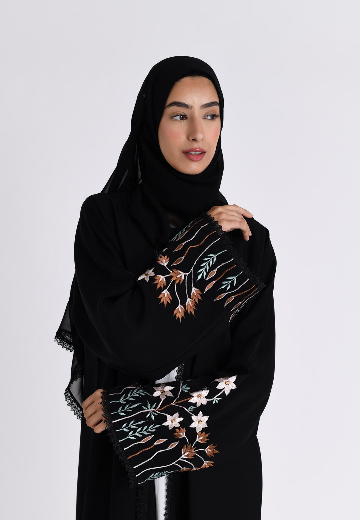 Floral Bloom Sleeves Kimono Abaya
