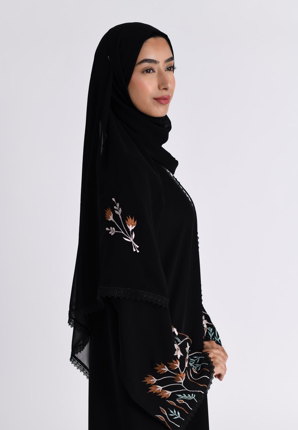 Floral Bloom Sleeves Kimono Abaya