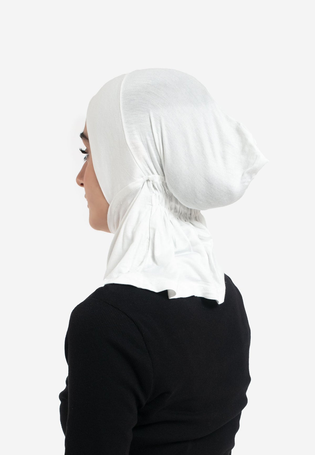 Off-White Full Coverage Hijab Cap - Back