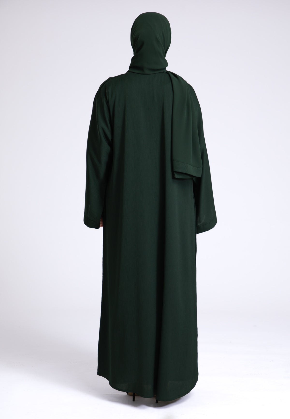 Emerald Green Textured Open Abaya