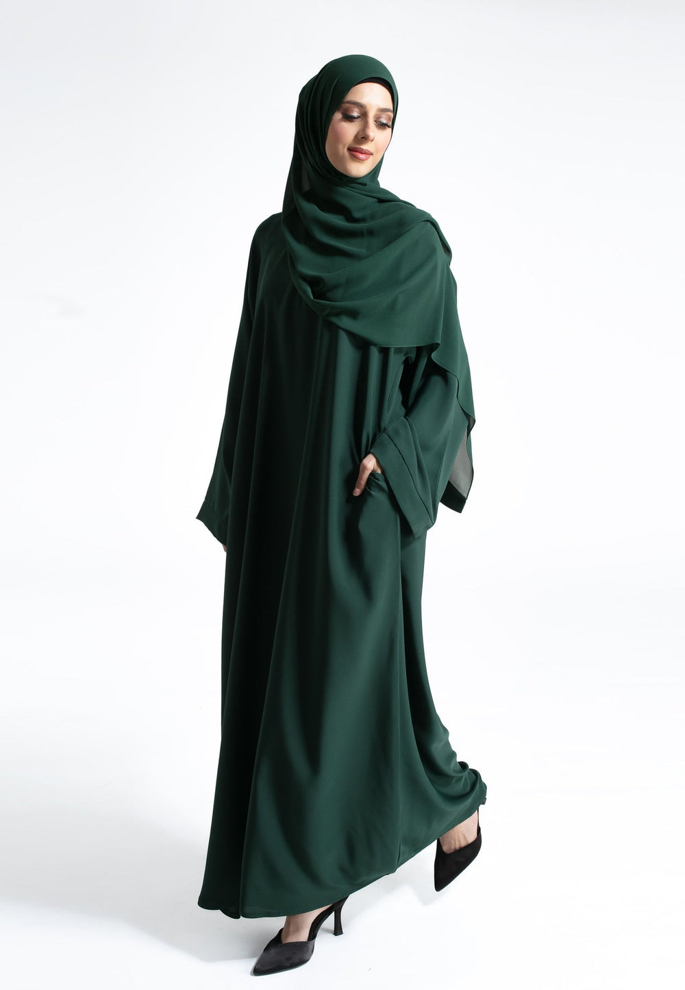 Green Abaya with Pockets