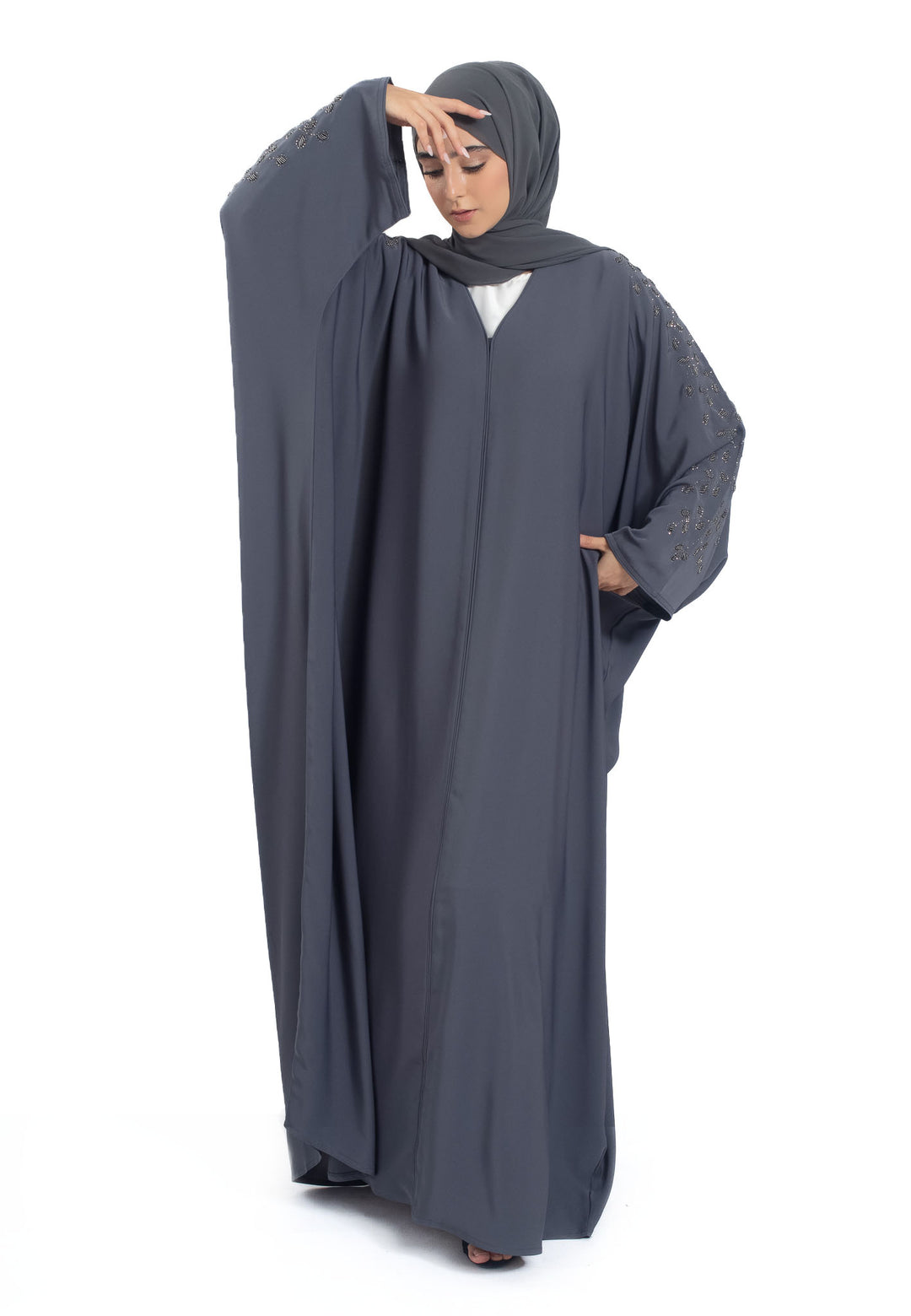 Charcoal Grey Batwing Farasha