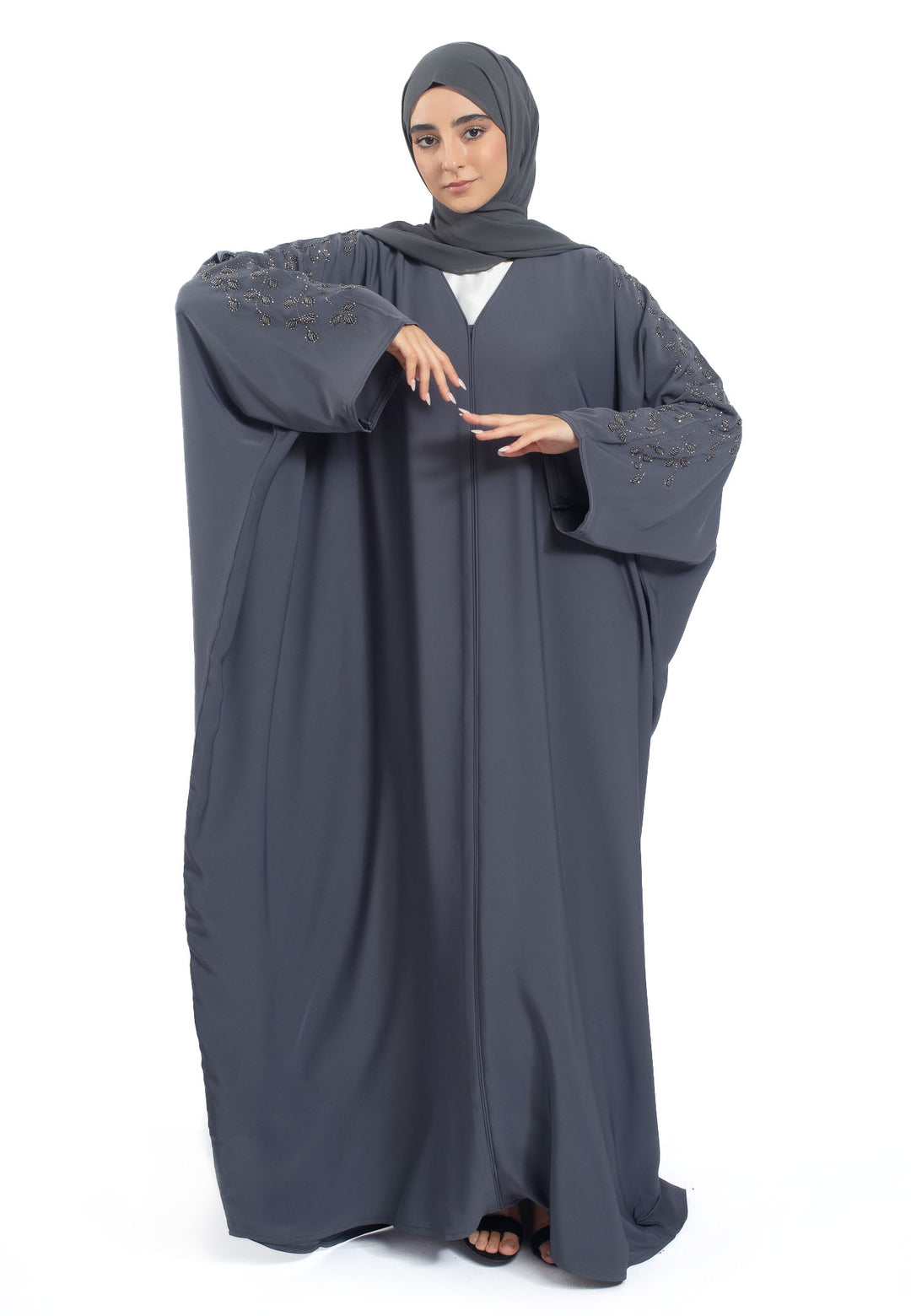Charcoal Grey Batwing Farasha