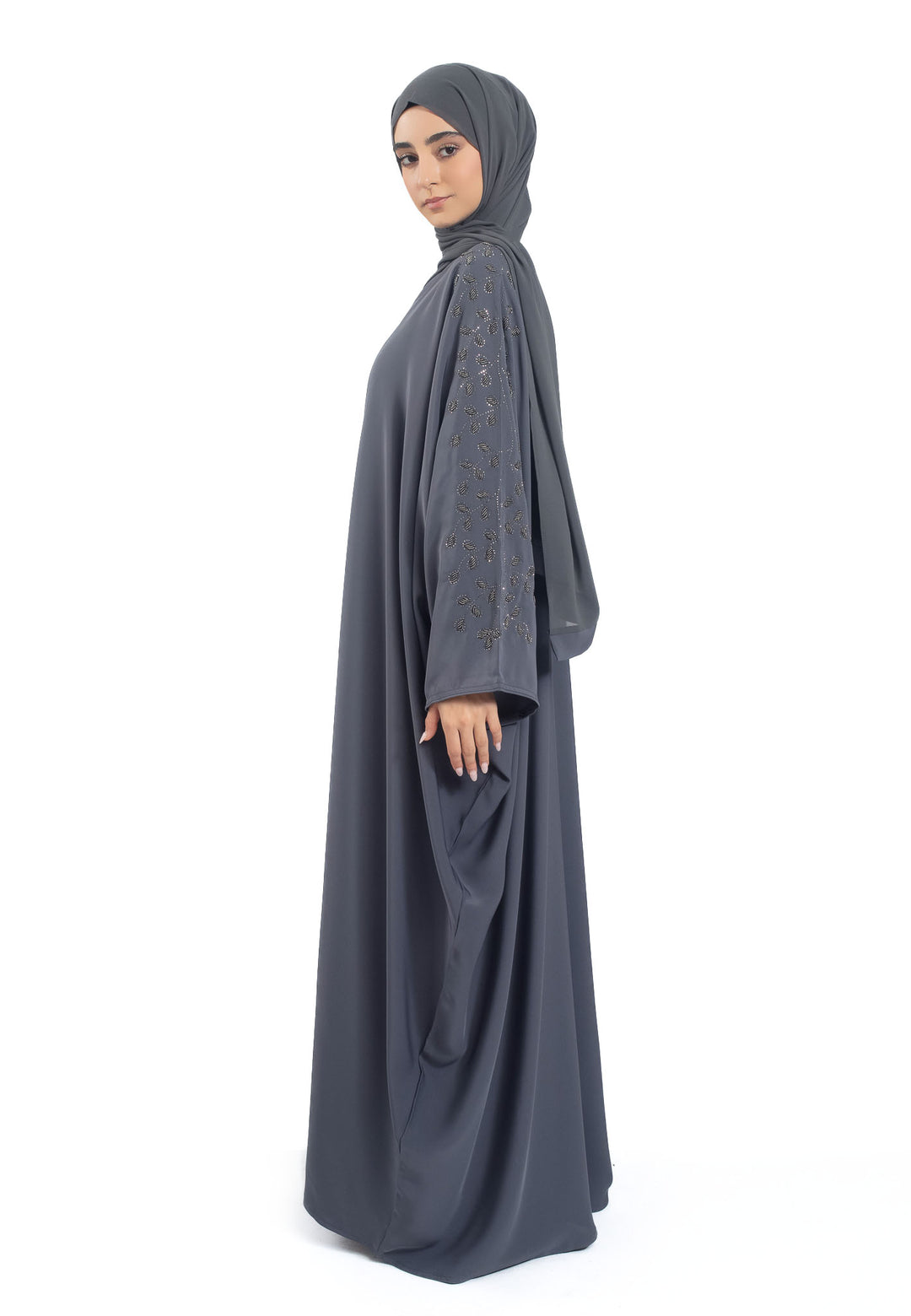 Side of Charcoal Grey Batwing Farasha