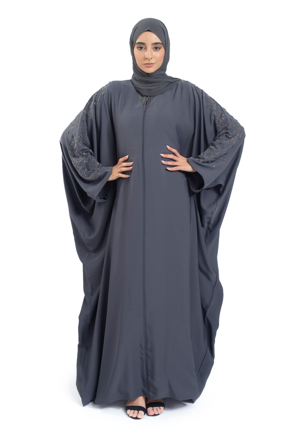 Charcoal Grey Batwing Farasha