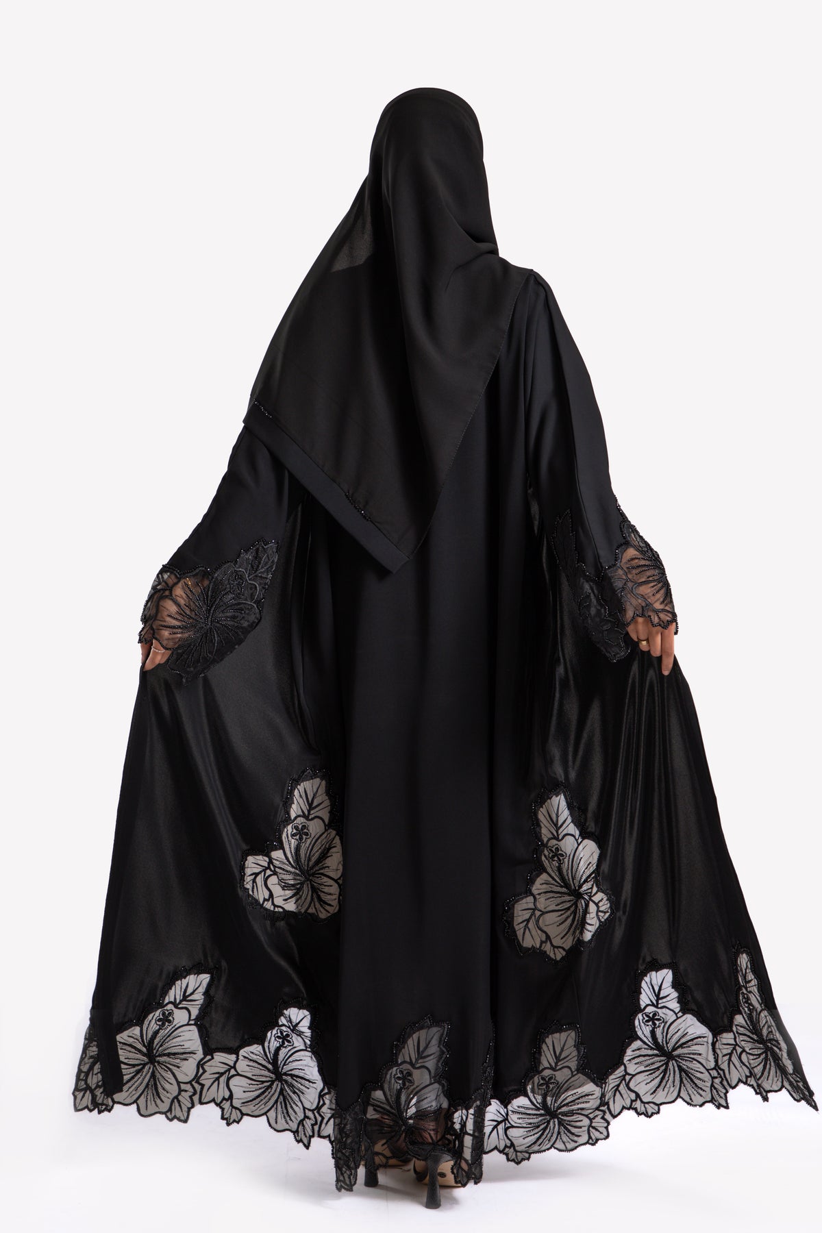Hibiscus Open Abaya - Back