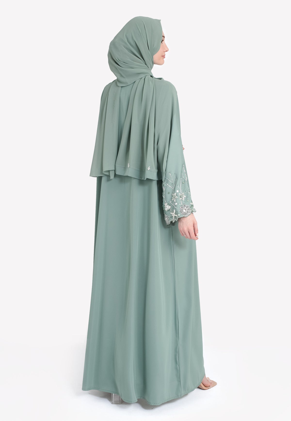 Le Jardin Sage Embellished Abaya