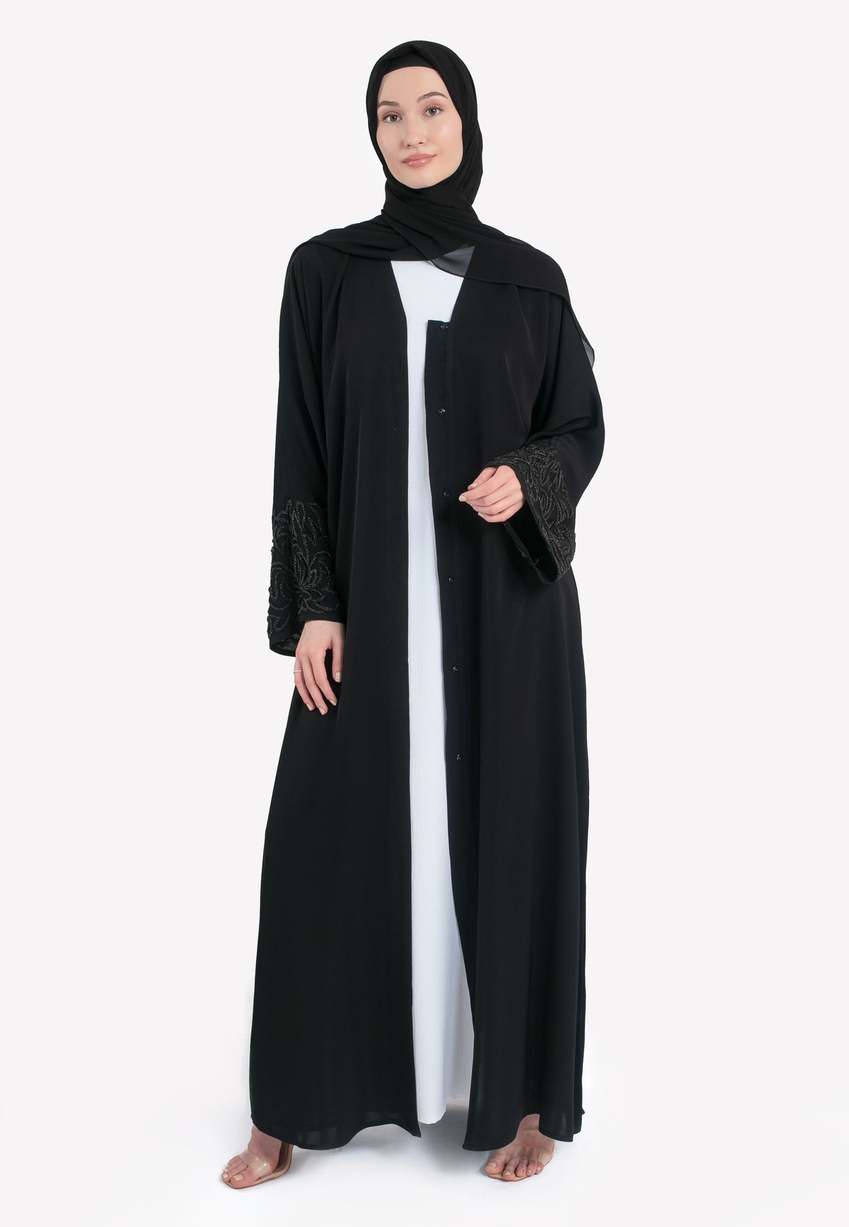 Majestic Black Embellished Abaya
