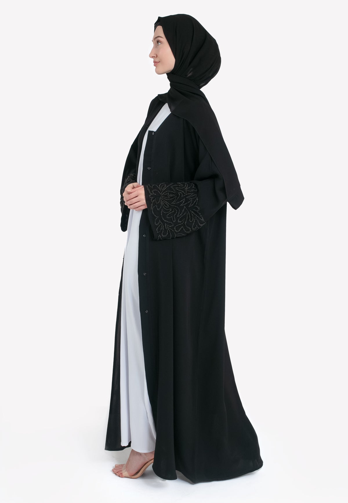 Majestic Black Embellished Abaya
