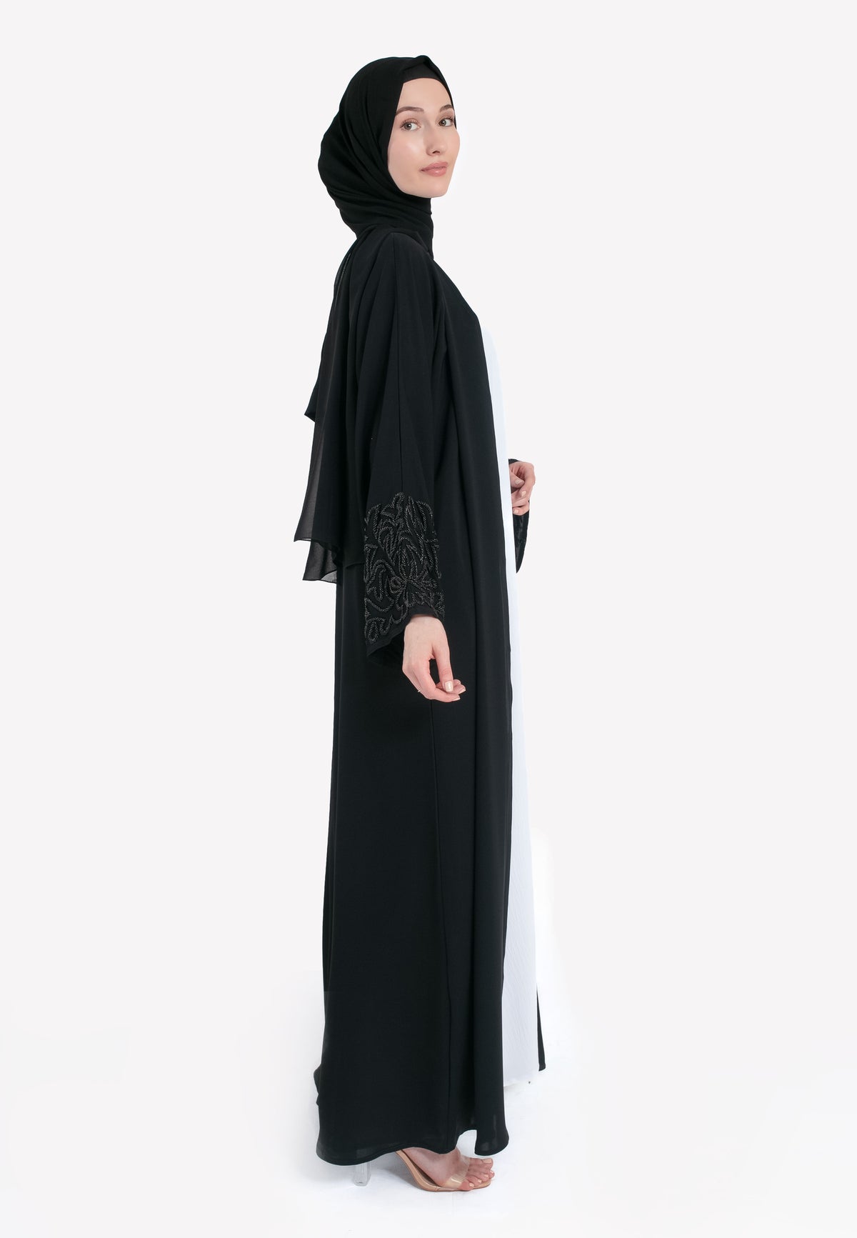 Majestic Black Embellished Abaya